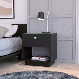 20 Black One Drawer Nightstand With Integrated Tech