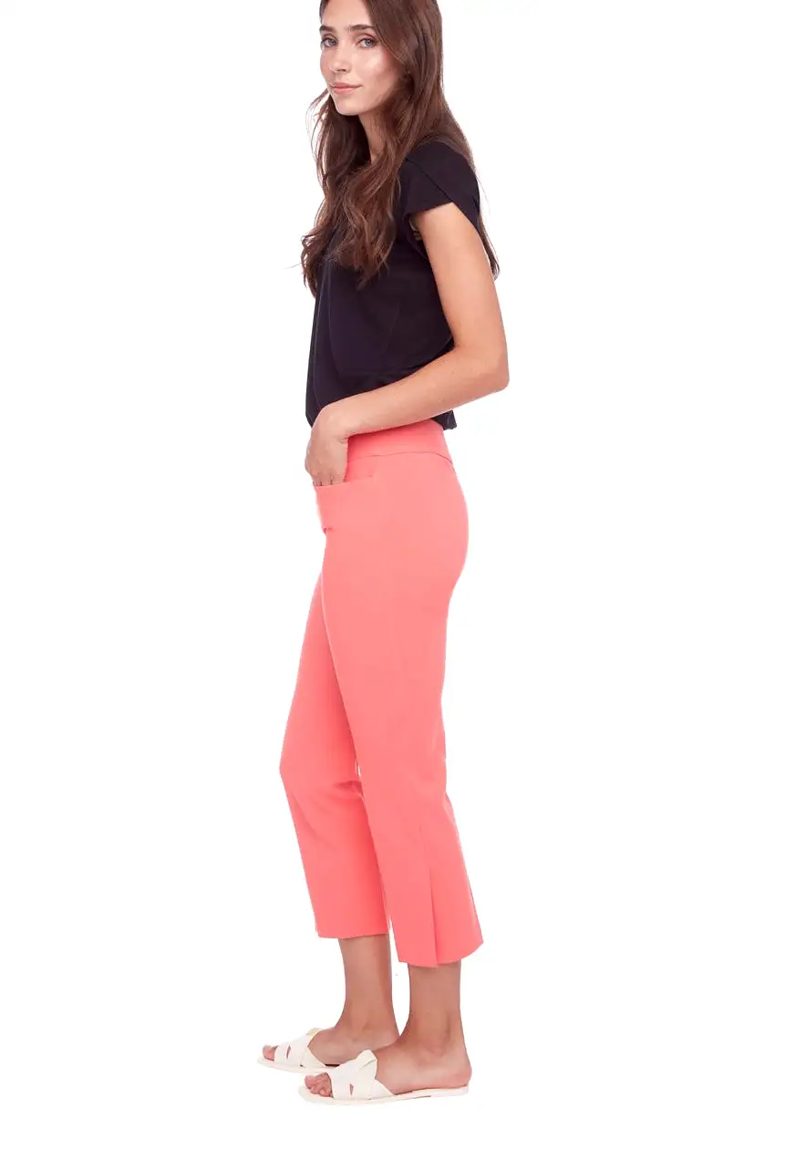 68041 Solid Flamingo Crop Pant