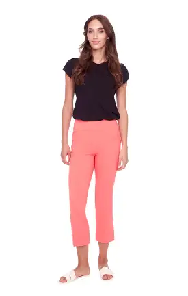 68041 Solid Flamingo Crop Pant