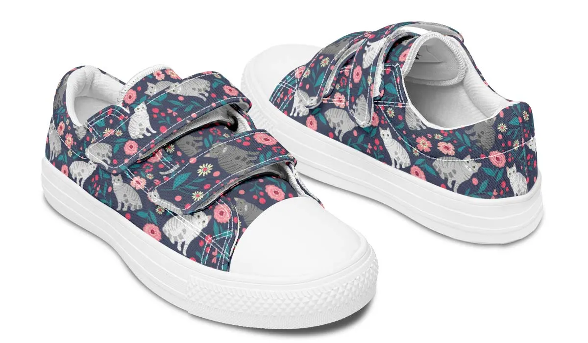 American Shorthair Cat Flower Kids Lowtops