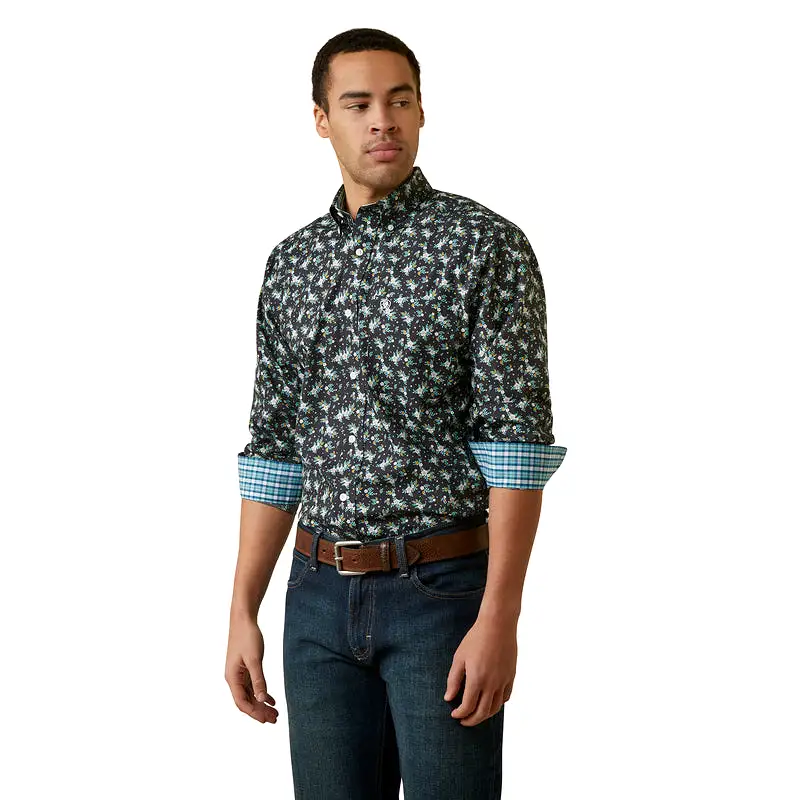 'Ariat' Men's Wrinkle Free Camdyn Button Down - Navy