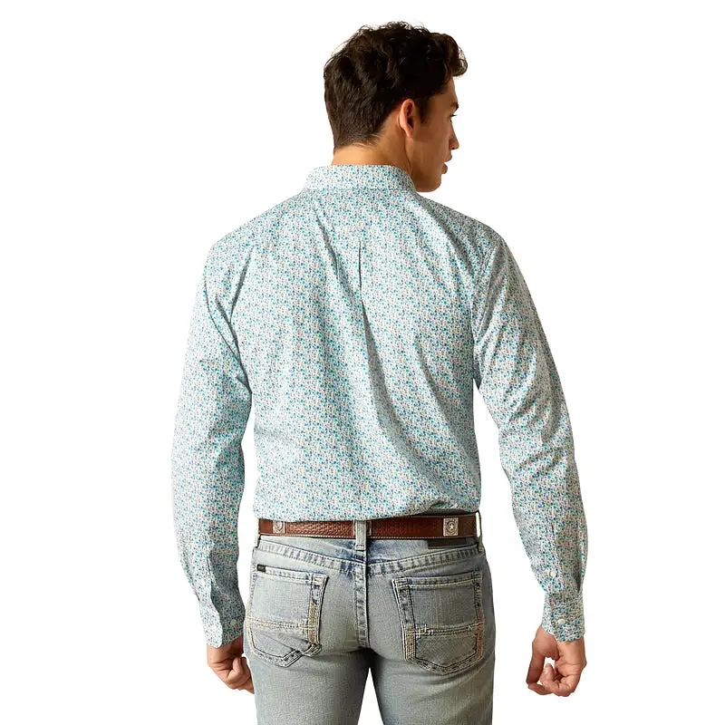 'Ariat' Men's Wrinkle Free Kellen Button Down - Blue