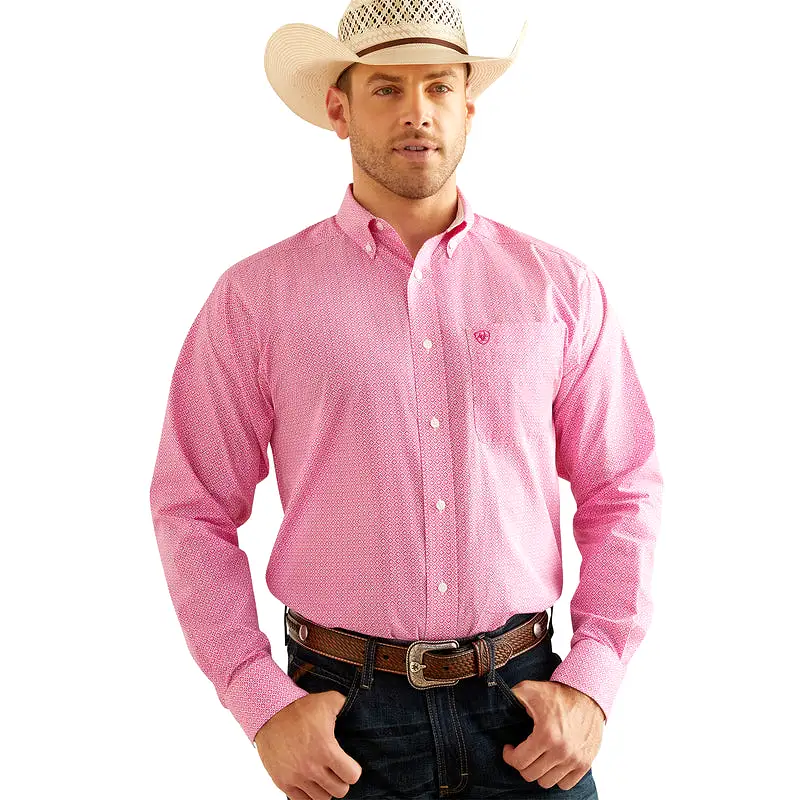 'Ariat' Men's Wrinkle Free Oden Button Down - Rose Violet