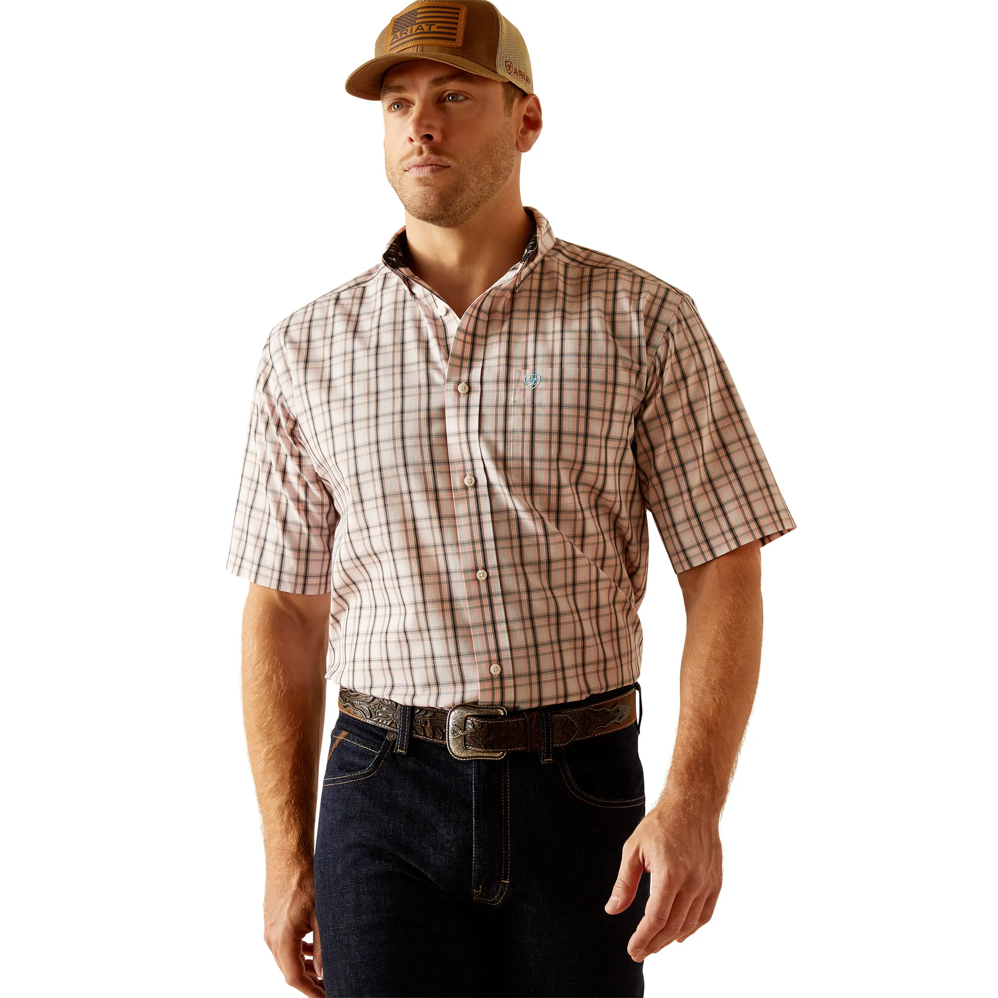 Ariat Mens Wrinkle Free Sage Short Sleeve Shirt