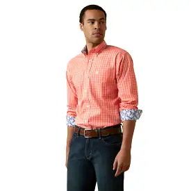 'Ariat' Men's Wrinkle Free Winston Slim Fit Button Down - Flame Coral