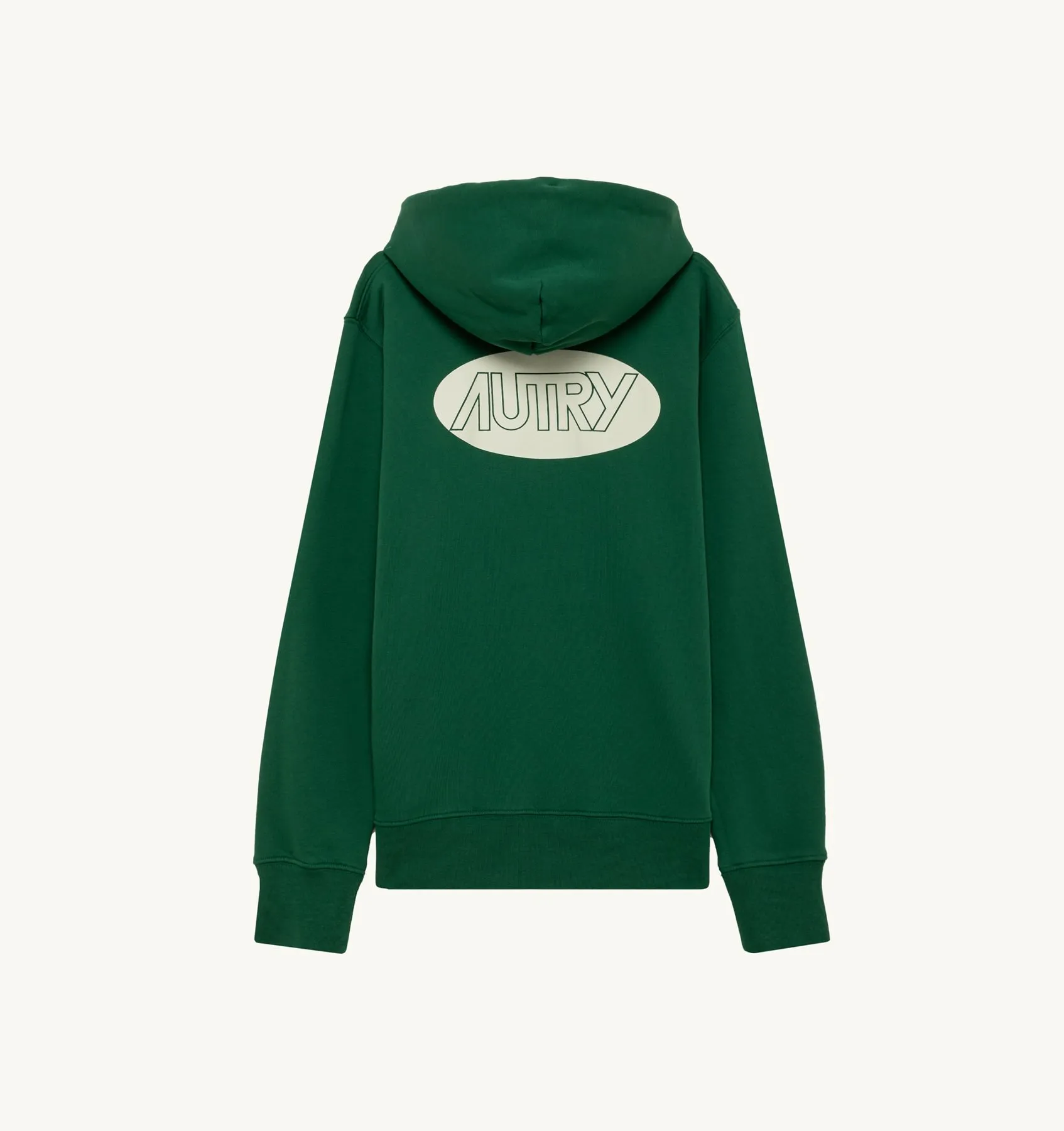 AUTRY APPAREL MAN  HOODIE IN GREEN JERSEY WITH PRINTED LOGO