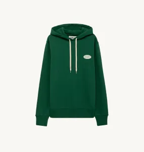 AUTRY APPAREL MAN  HOODIE IN GREEN JERSEY WITH PRINTED LOGO