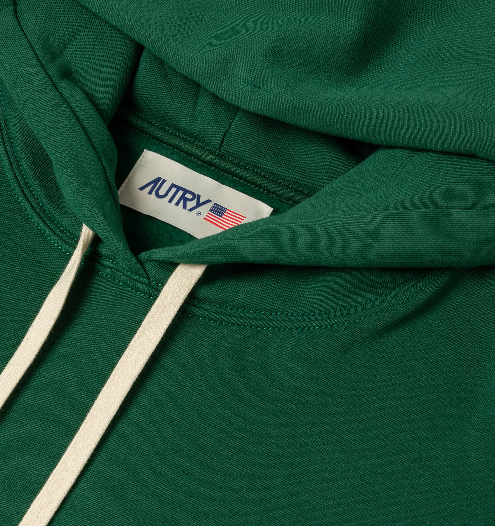 AUTRY APPAREL MAN  HOODIE IN GREEN JERSEY WITH PRINTED LOGO