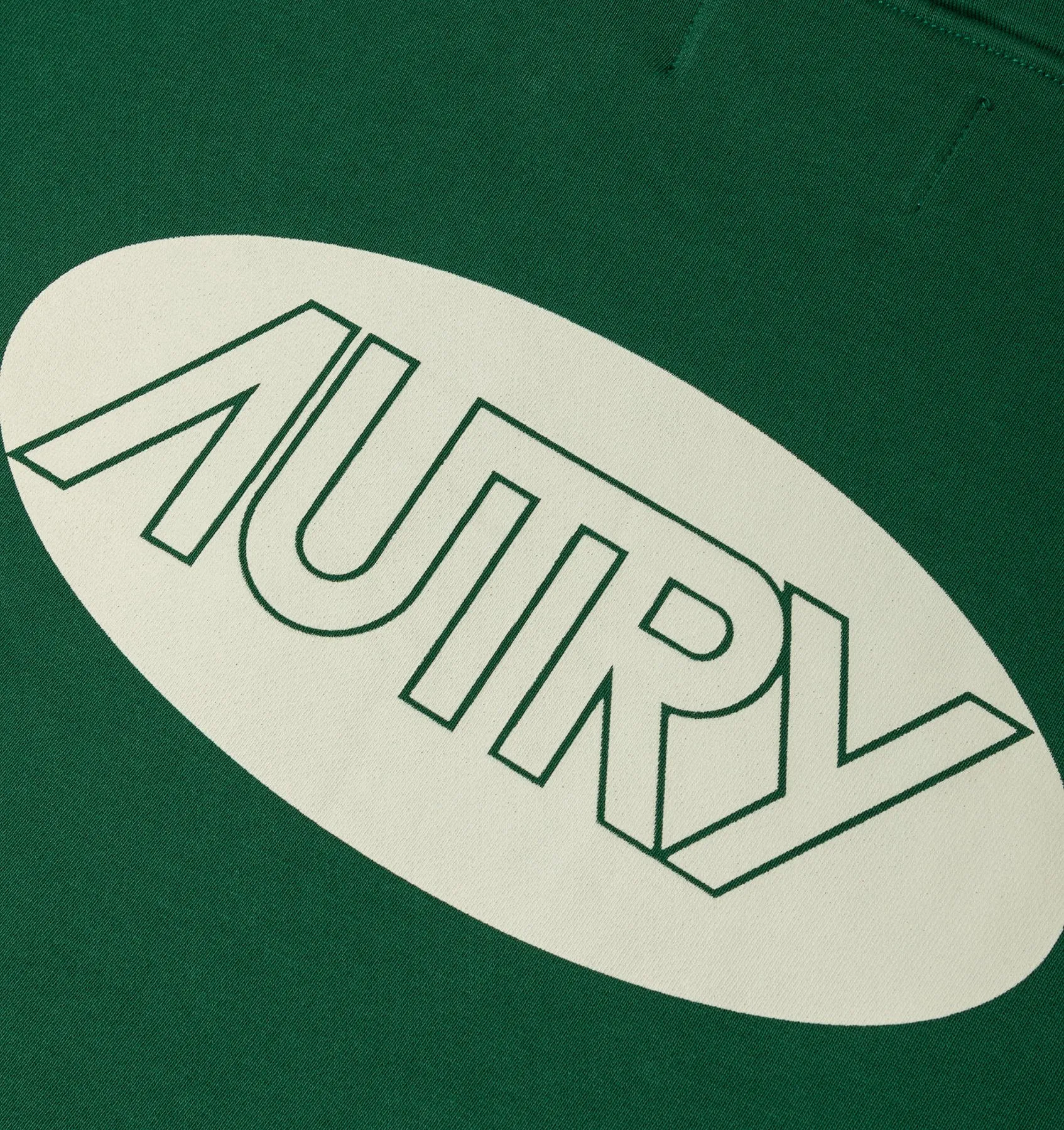 AUTRY APPAREL MAN  HOODIE IN GREEN JERSEY WITH PRINTED LOGO