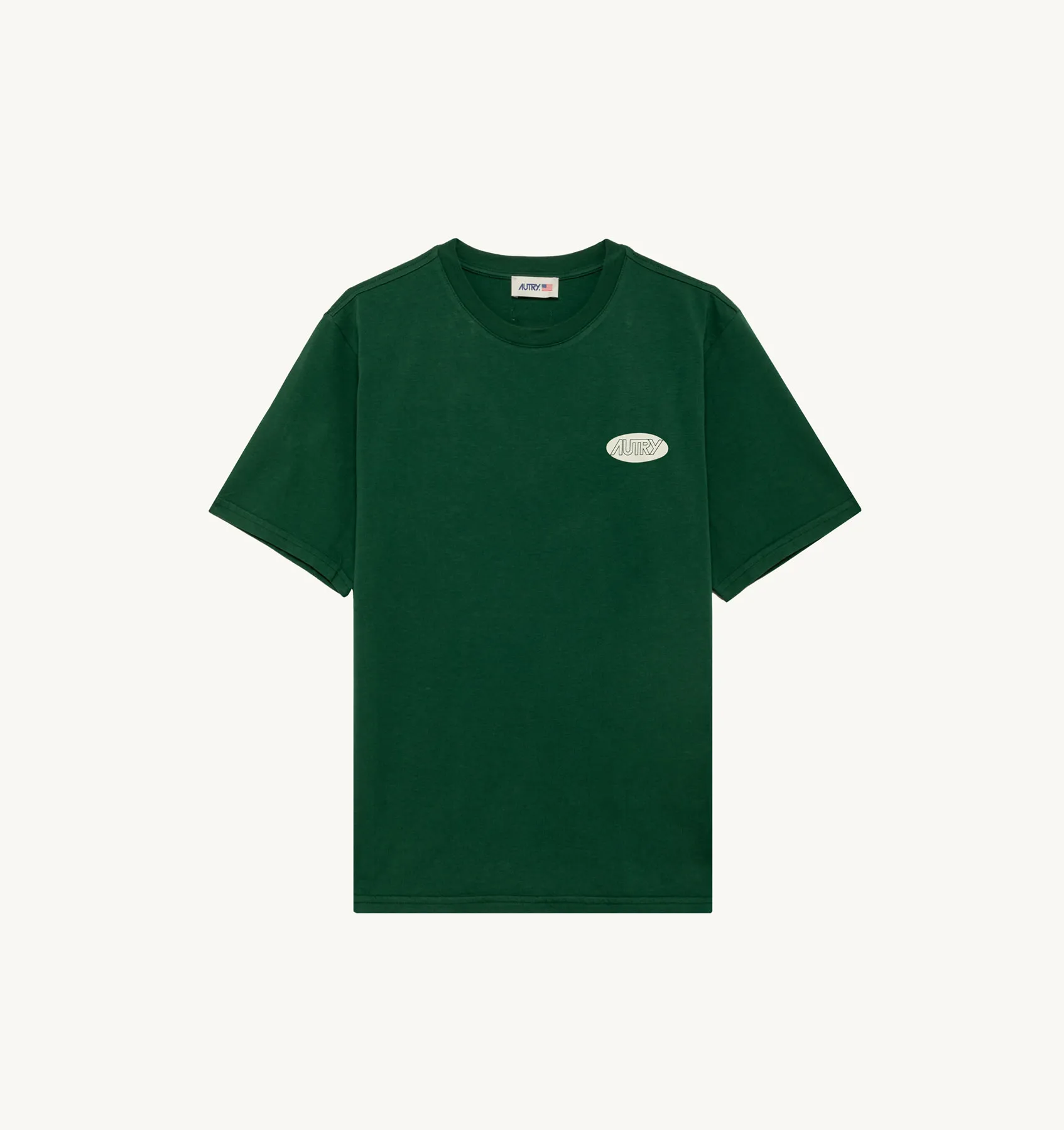 AUTRY APPAREL MAN  T-SHIRT IN GREEN COTTON WITH PRINTED LOGO