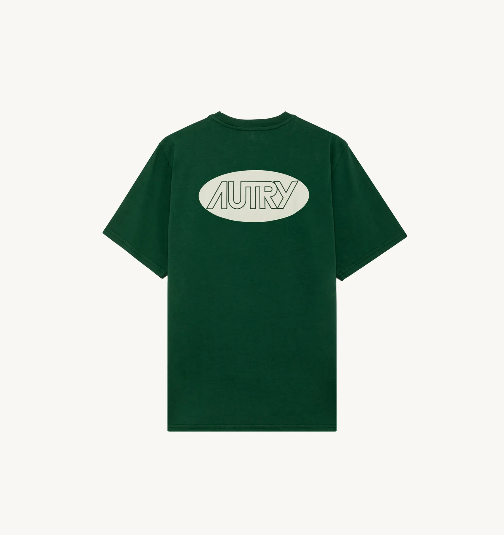 AUTRY APPAREL MAN  T-SHIRT IN GREEN COTTON WITH PRINTED LOGO