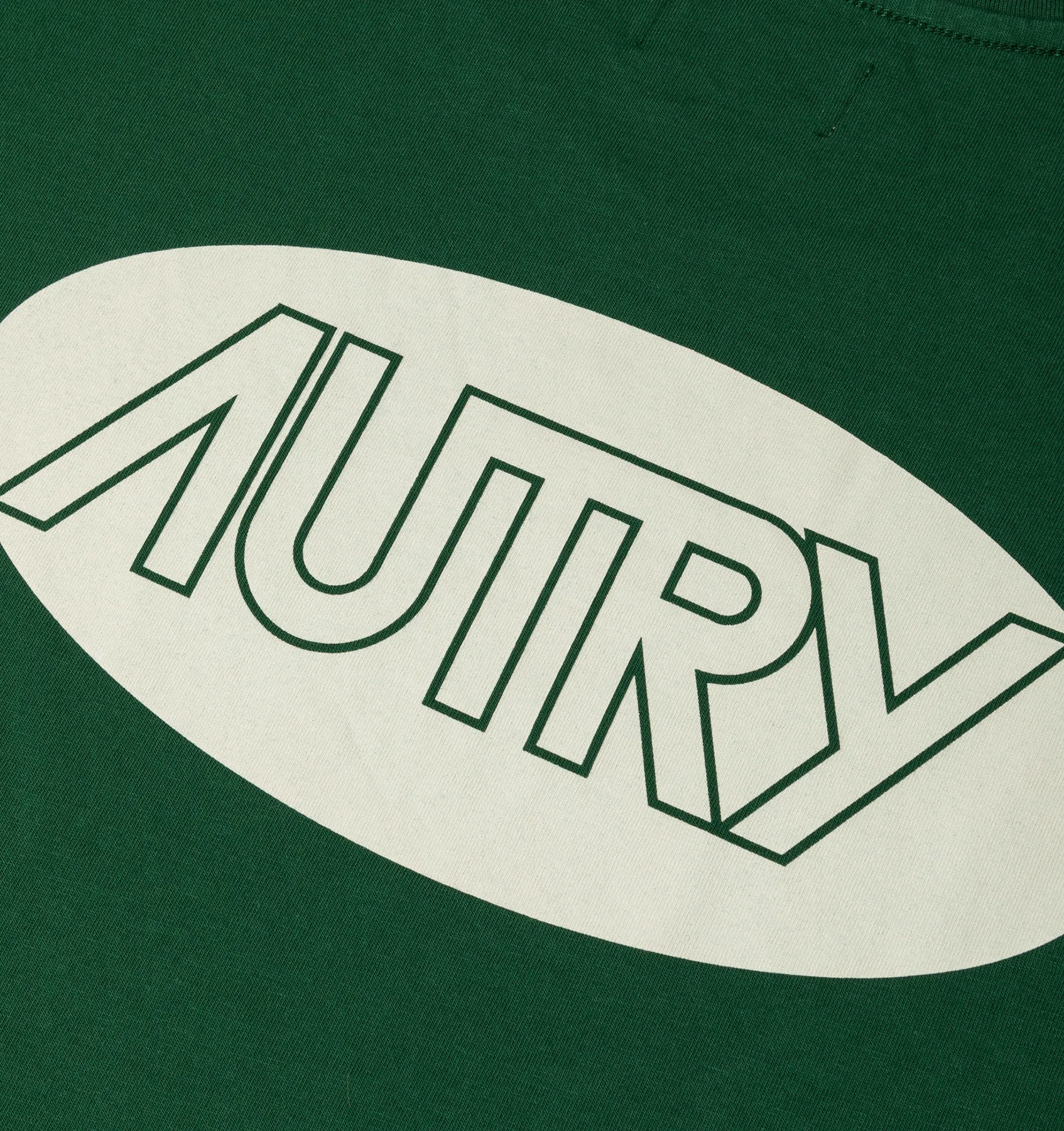 AUTRY APPAREL MAN  T-SHIRT IN GREEN COTTON WITH PRINTED LOGO