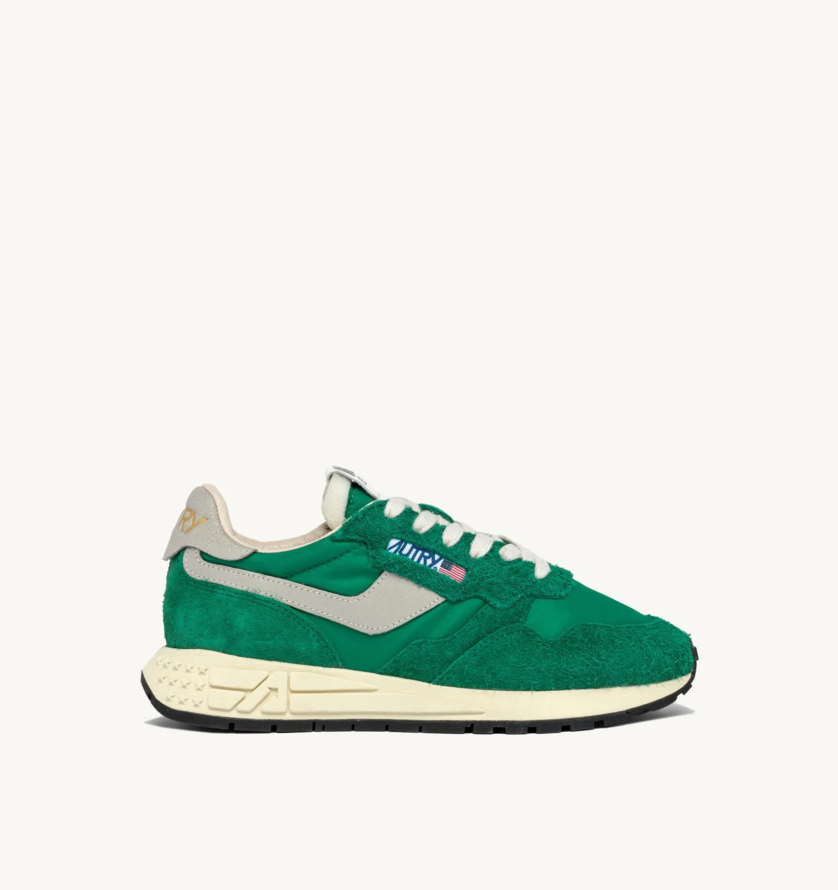 AUTRY SNEAKERS MAN  REELWIND LOW SNEAKERS IN GREEN NYLON AND SUEDE