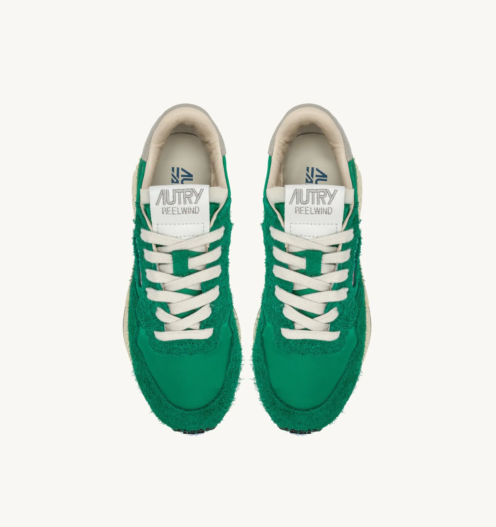 AUTRY SNEAKERS MAN  REELWIND LOW SNEAKERS IN GREEN NYLON AND SUEDE