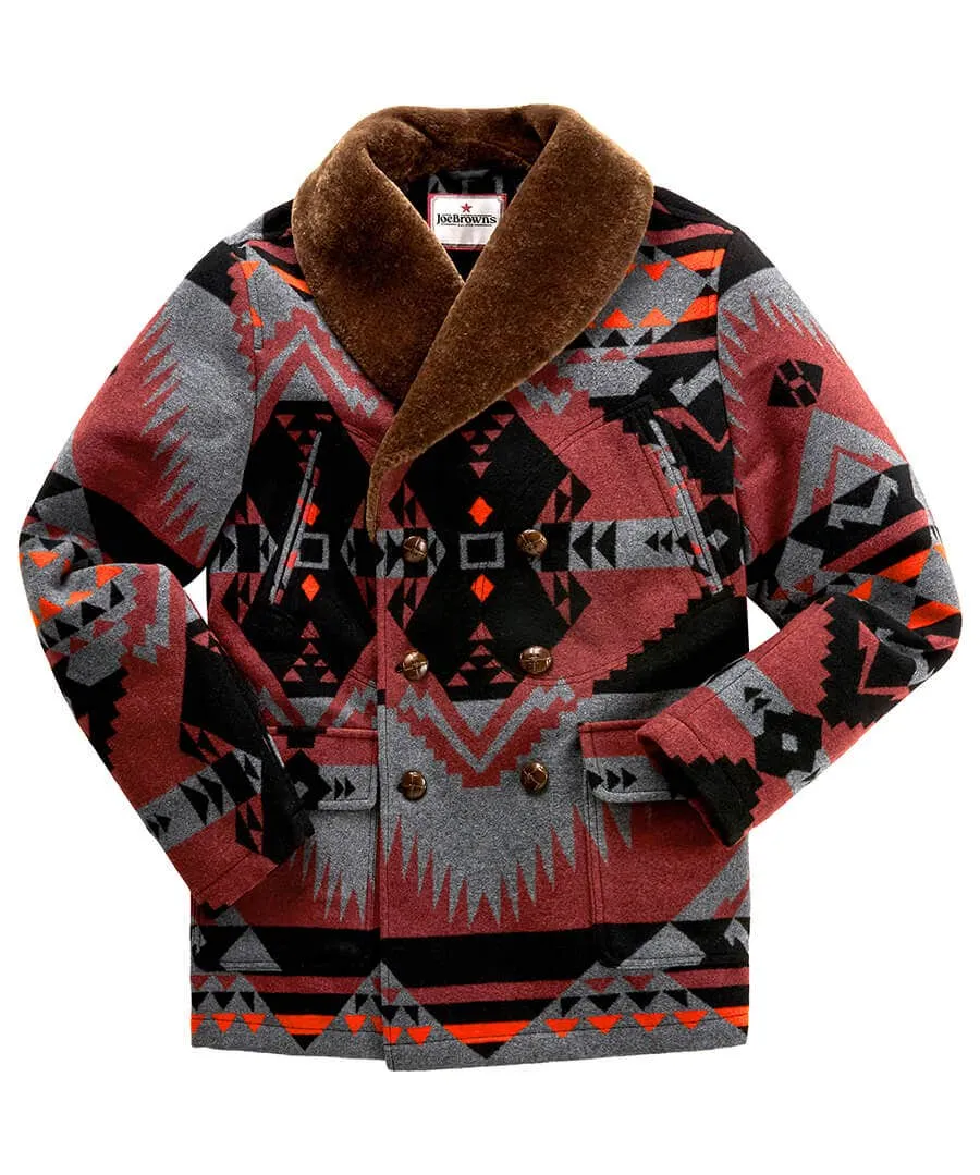 Aztec Fur Collar Coat