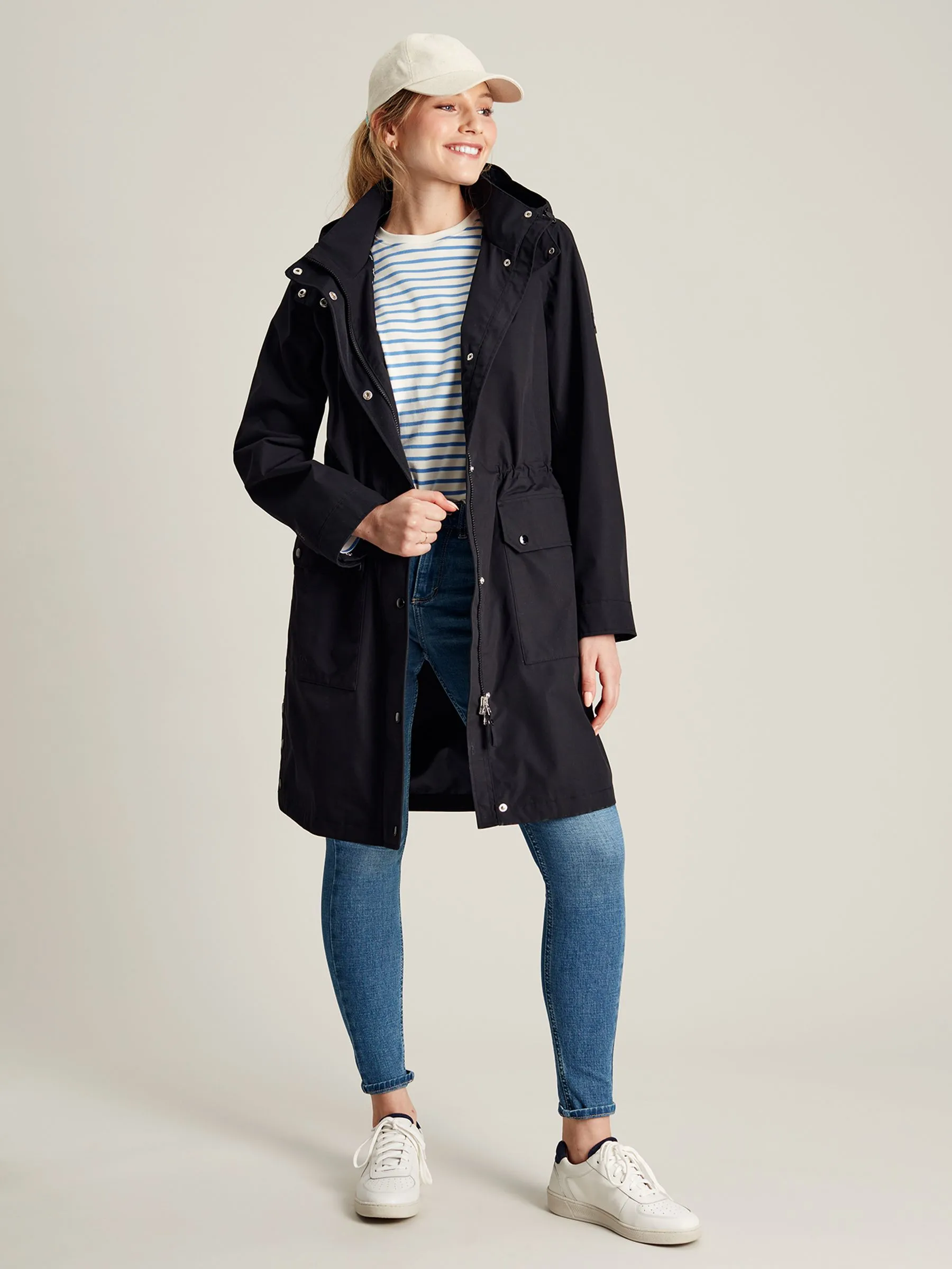 Black Longline Waterproof Coat