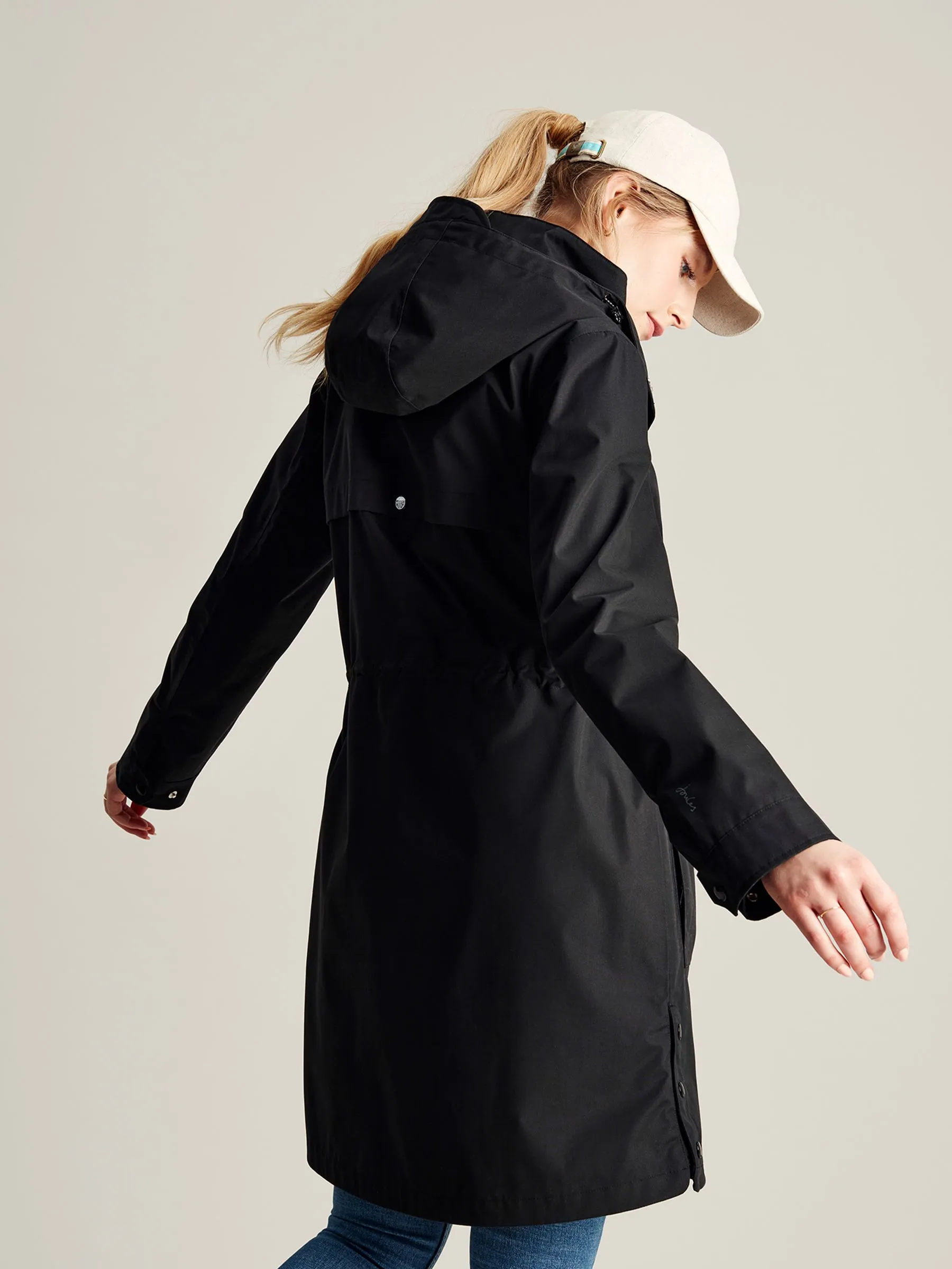 Black Longline Waterproof Coat