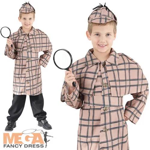 Boys Sherlock Holmes Victorian Detective World Book Day Fancy Dress Costume