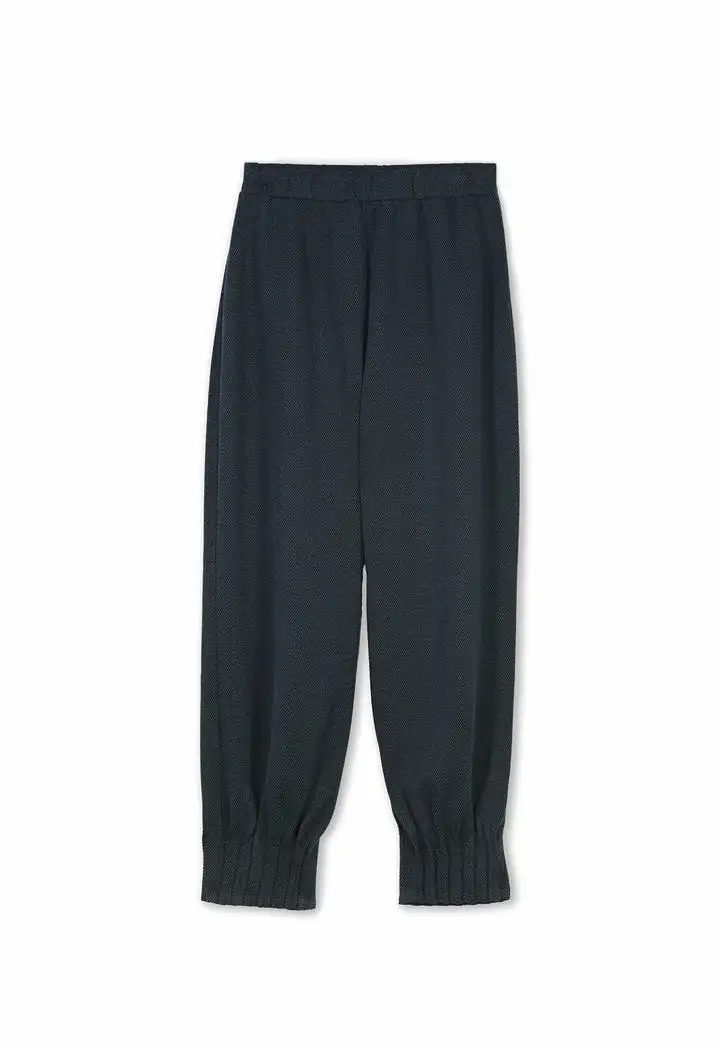 Braided Pattern Multicolored Pleated Hem Trouser