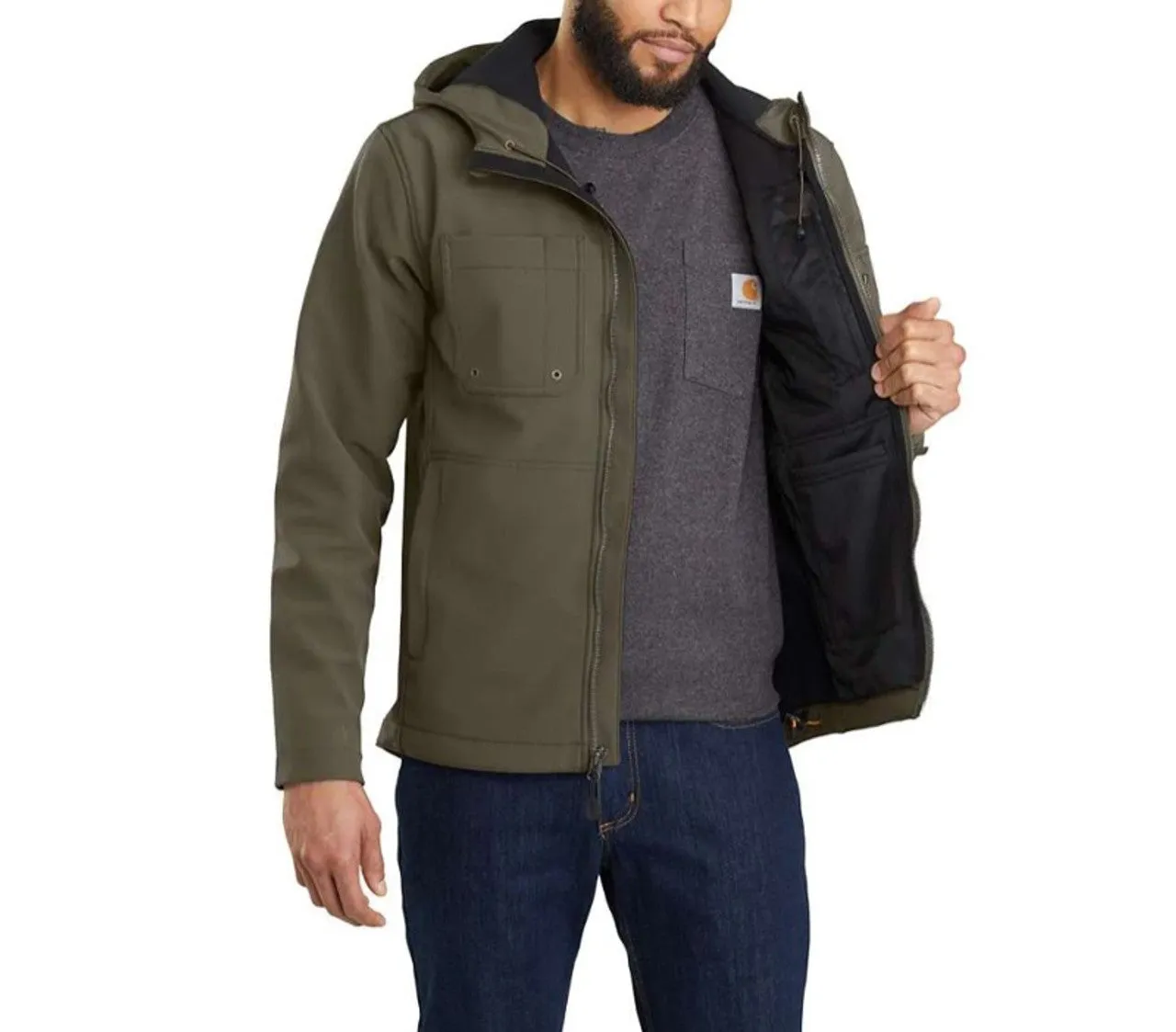 Carhartt Rain Defender Relaxed Fit Midweight Softshell Hooded Jacket 103829