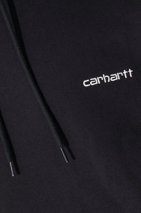 Carhartt WIP sweatshirt men's black color hooded smooth I033658.0D2XX