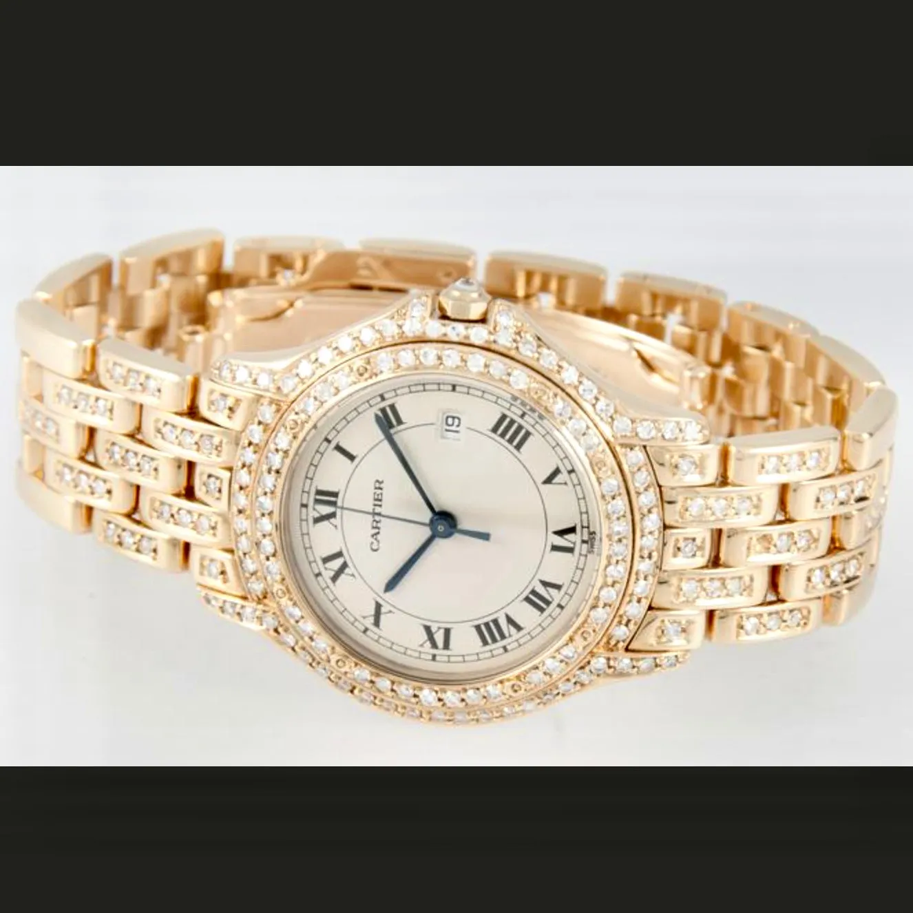 CARTIER COUGER 27mm 18K Yellow Gold Diamond Watch