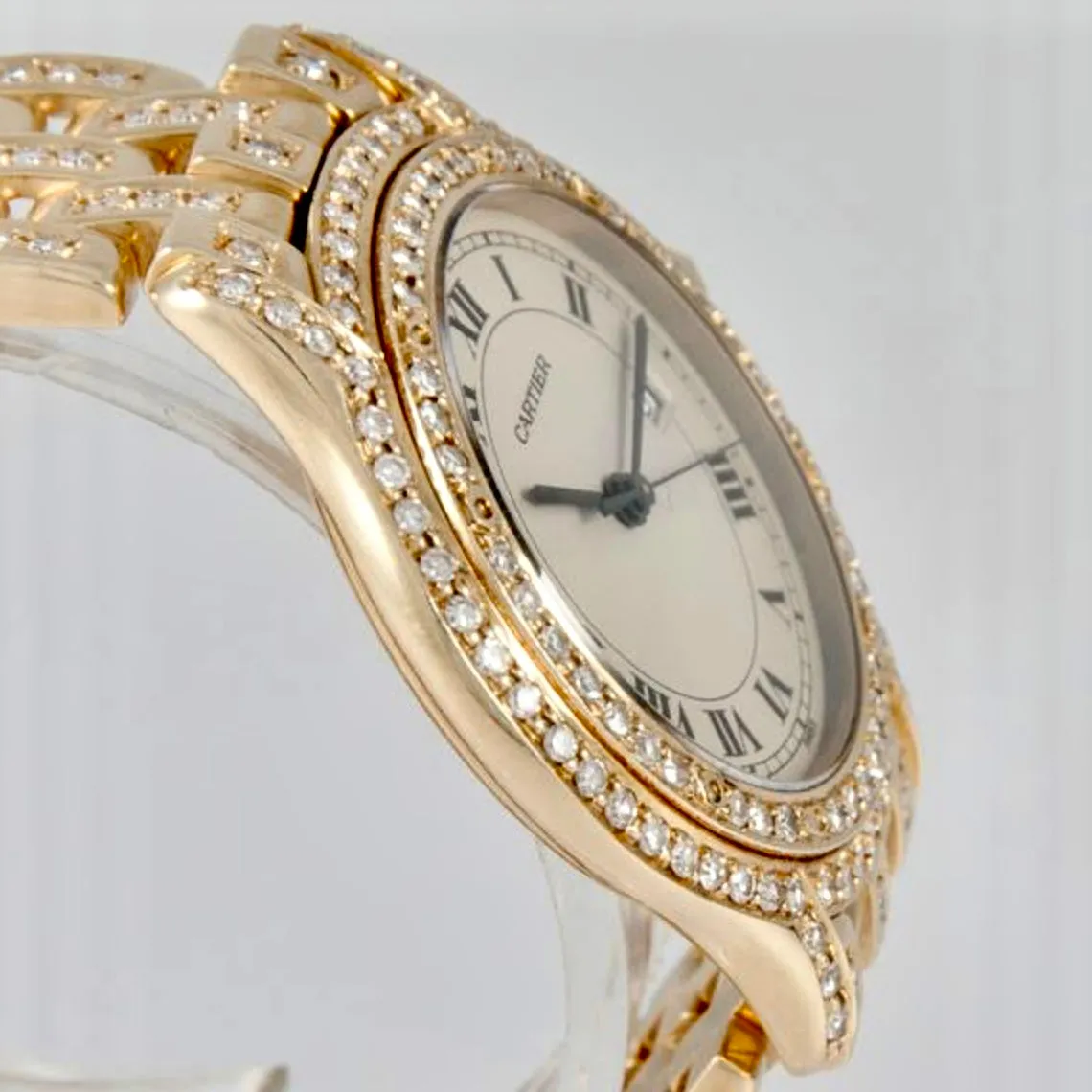 CARTIER COUGER 27mm 18K Yellow Gold Diamond Watch