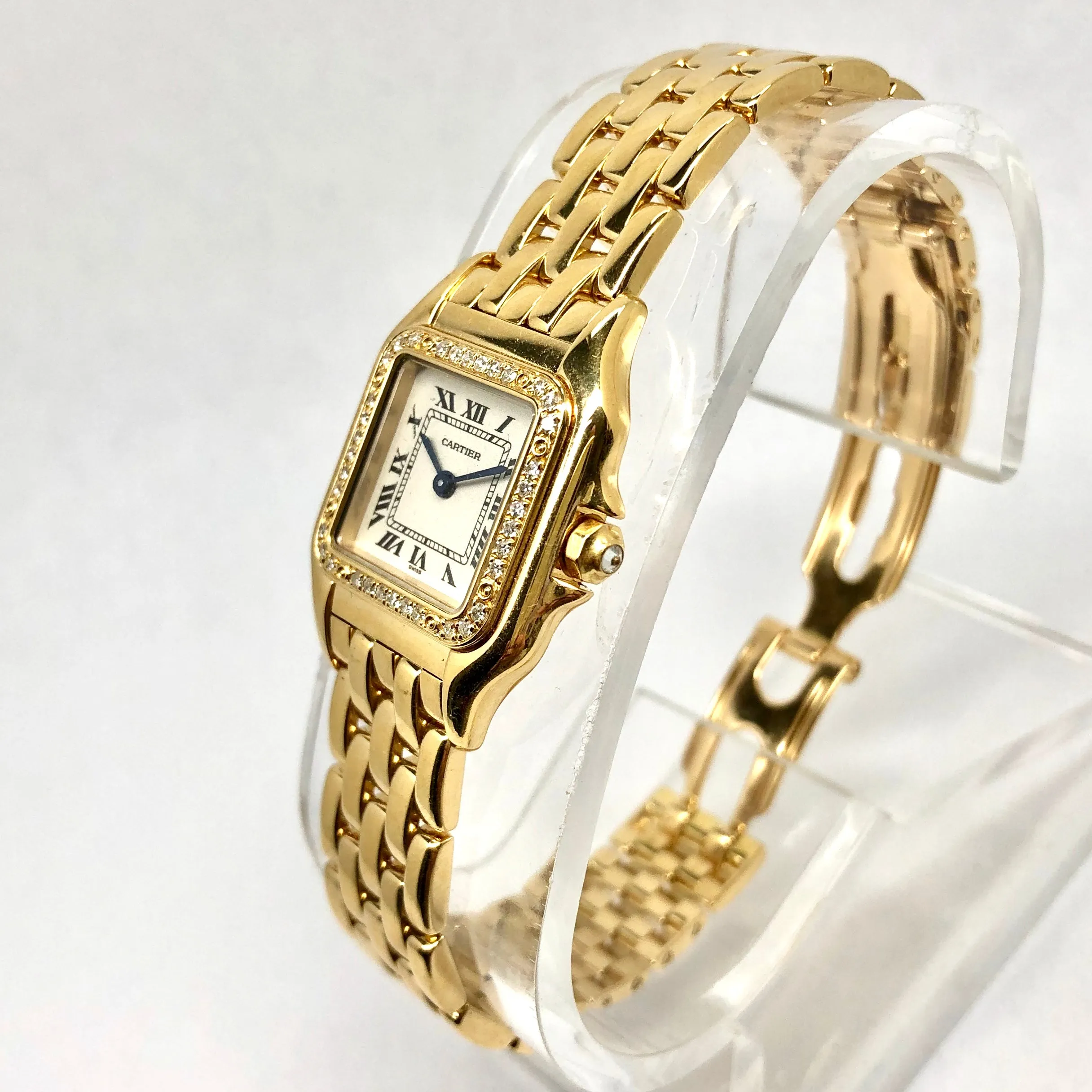 CARTIER PANTHERE Quartz 23mm 18K Yellow Gold ~0.4TCW DIAMOND Watch