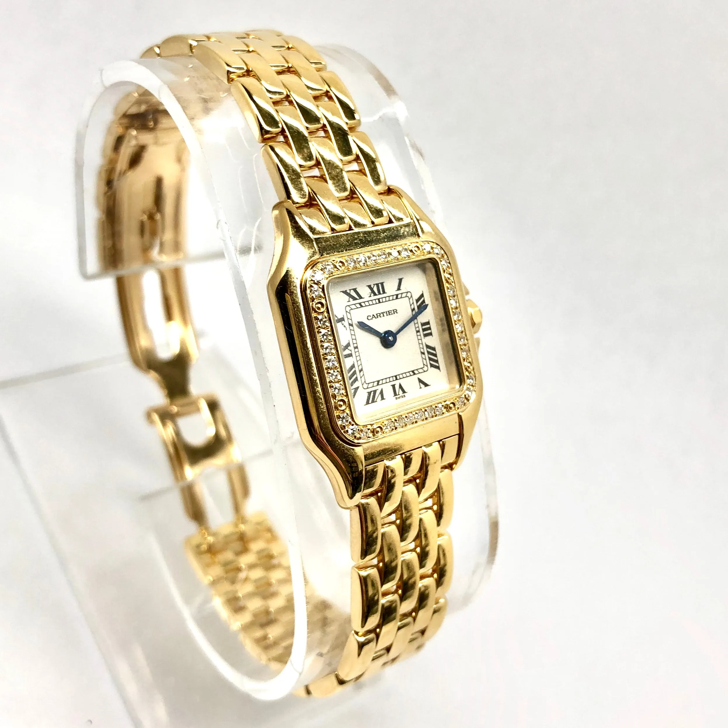 CARTIER PANTHERE Quartz 23mm 18K Yellow Gold ~0.4TCW DIAMOND Watch