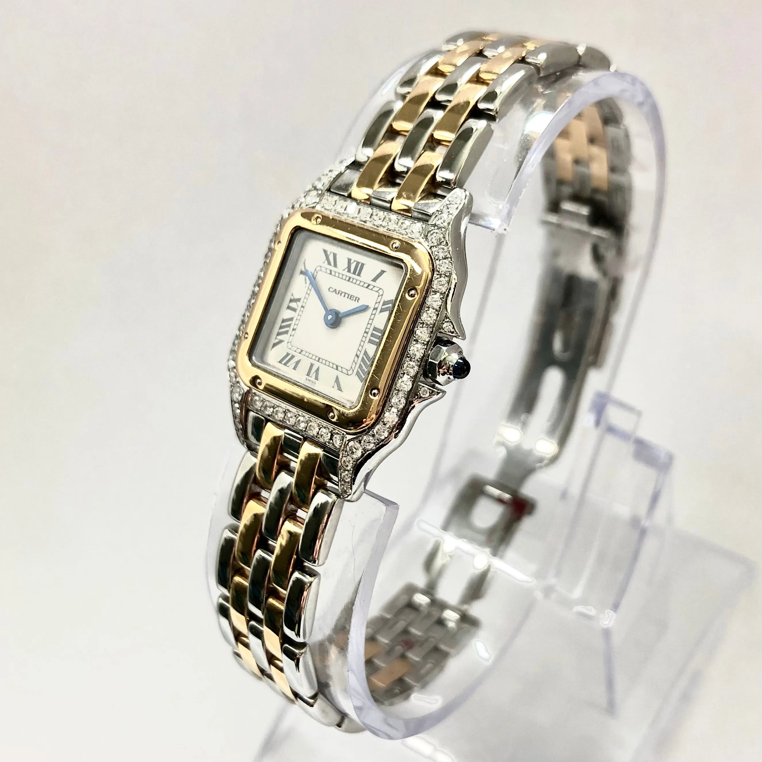 CARTIER PANTHERE Quartz 23mm 2 Row Gold 0.54TCW Diamond Watch