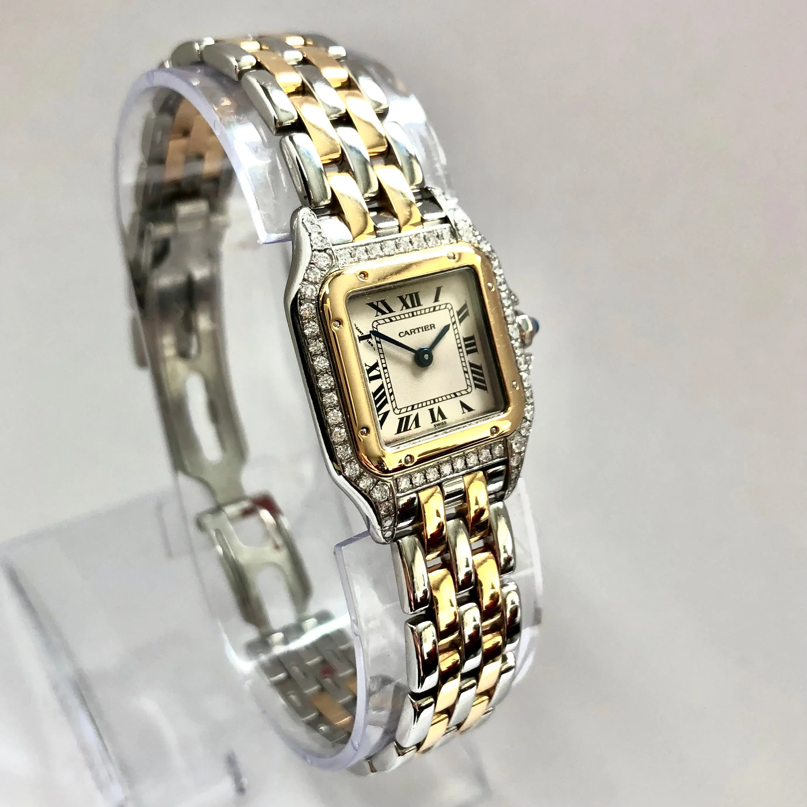 CARTIER PANTHERE Quartz 23mm 2 Row Gold 0.54TCW Diamond Watch