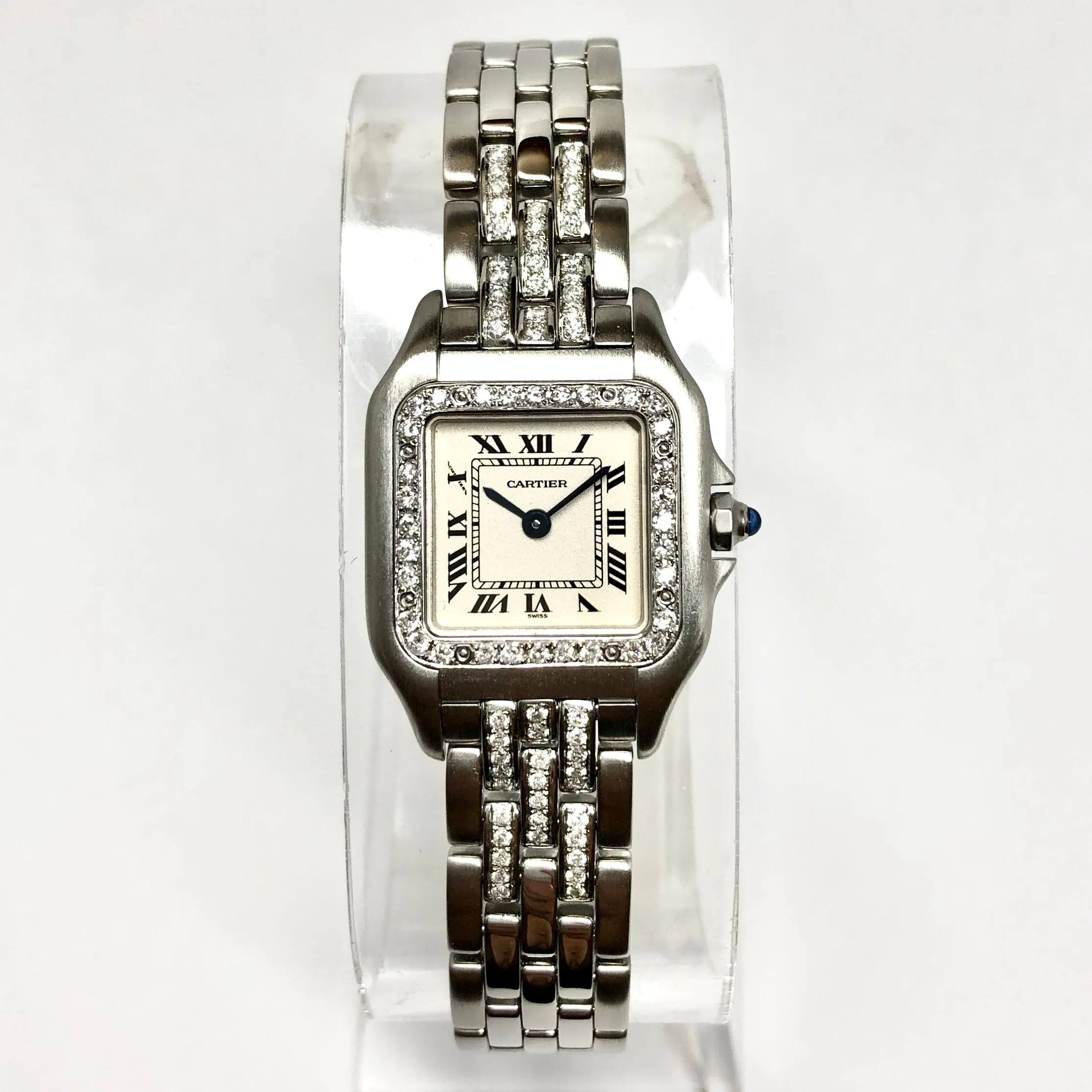 CARTIER PANTHERE Quartz 23mm Steel 0.55TCW Diamond Watch