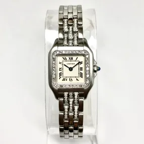 CARTIER PANTHERE Quartz 23mm Steel 0.55TCW Diamond Watch