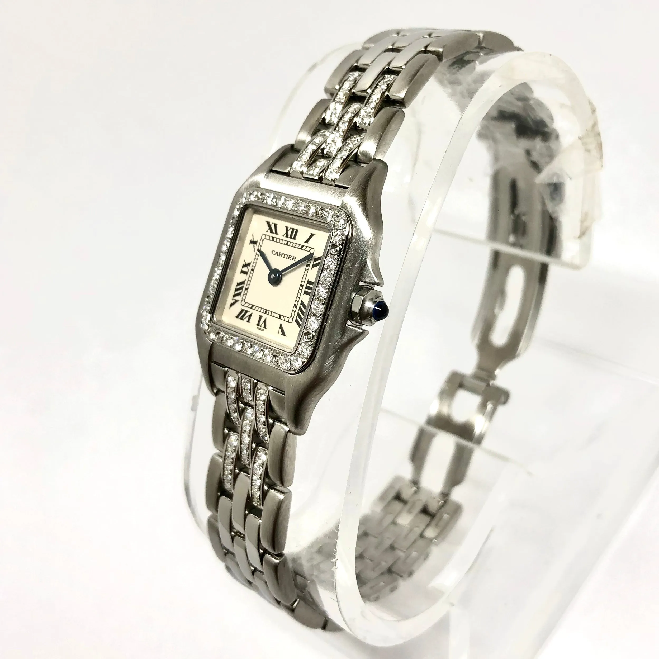 CARTIER PANTHERE Quartz 23mm Steel 0.55TCW Diamond Watch