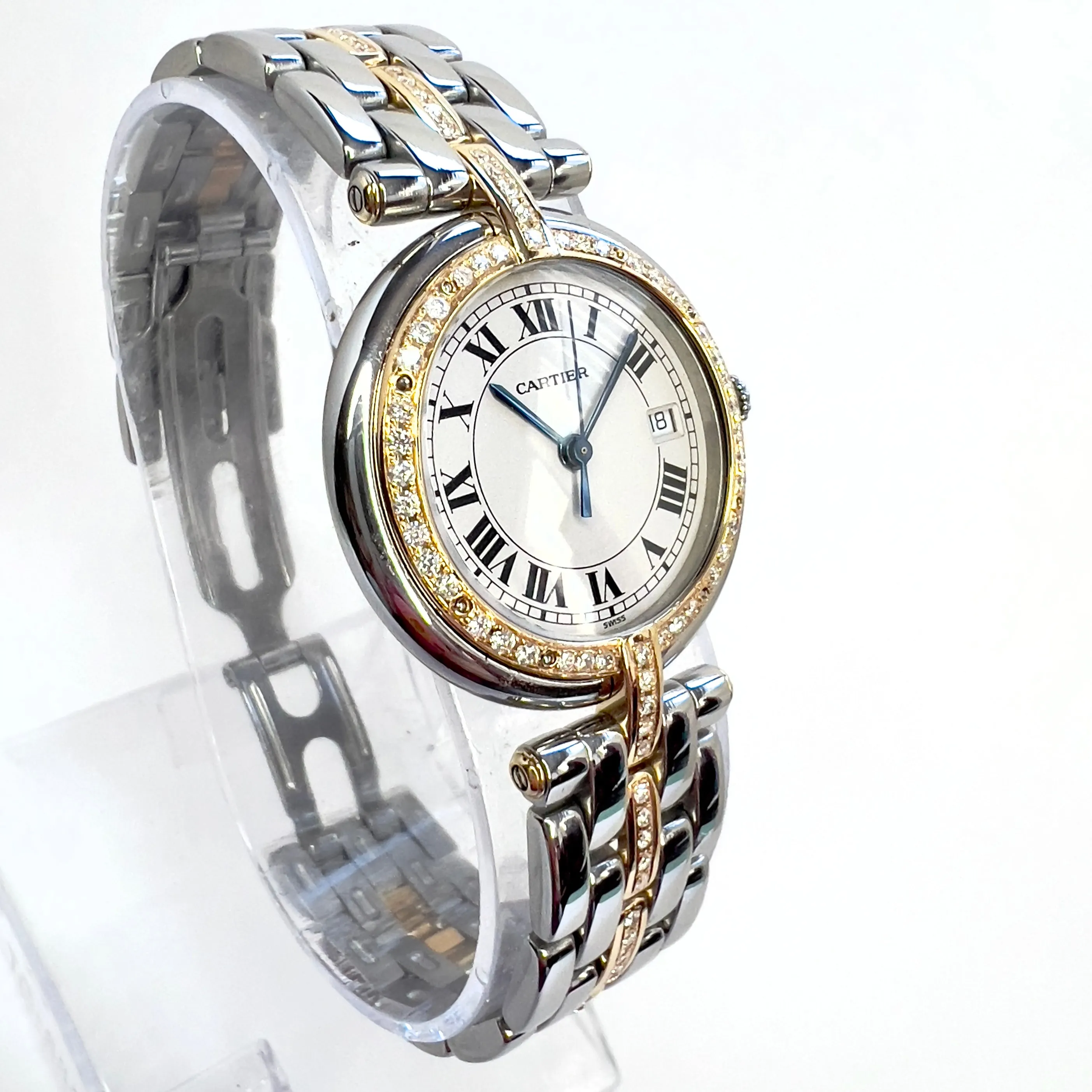 CARTIER PANTHERE VENDOME 30mm Quartz 1 Row Gold 0.85TCW Diamond Watch