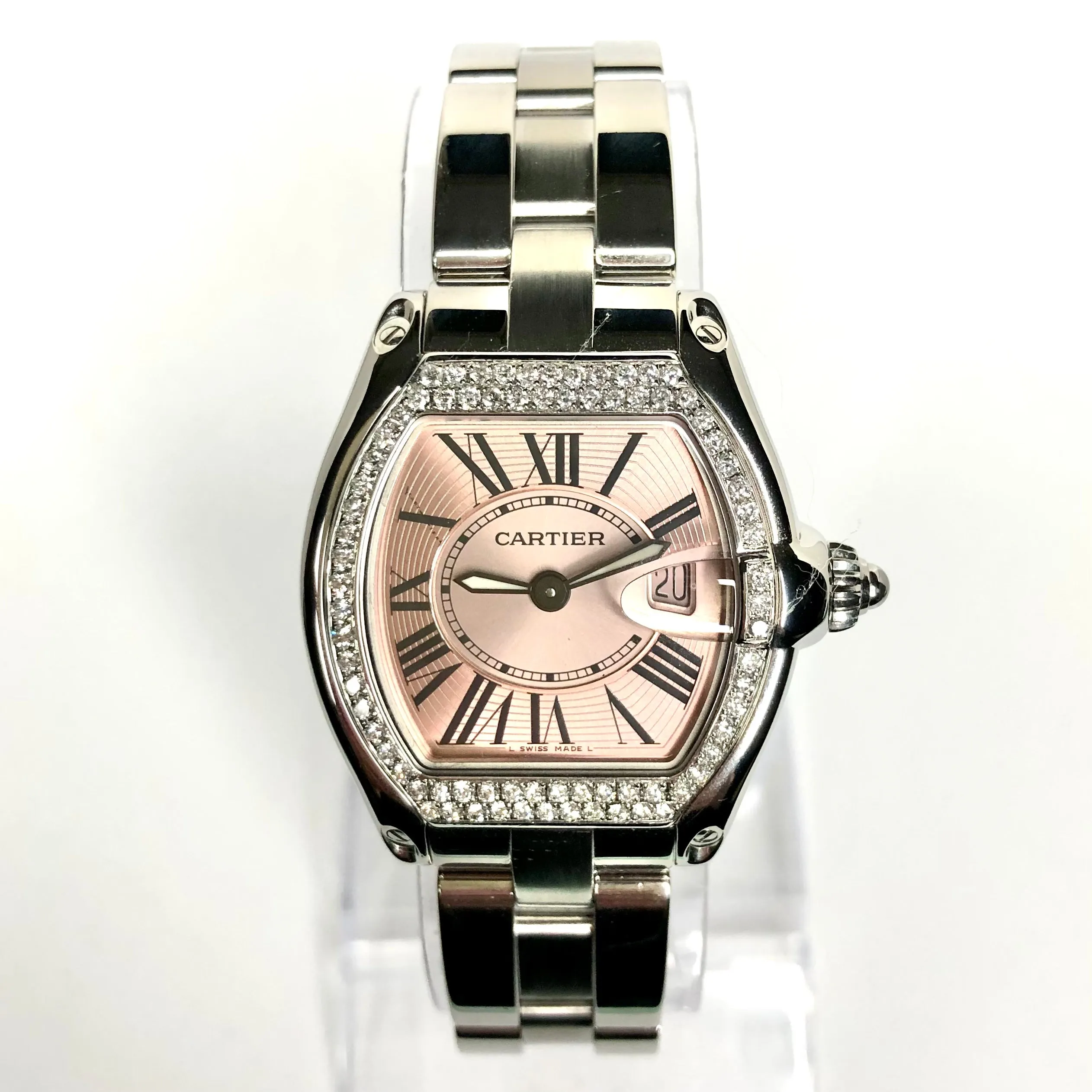 CARTIER ROADSTER Quartz 31mm Steel 0.75TCW DIAMOND Watch