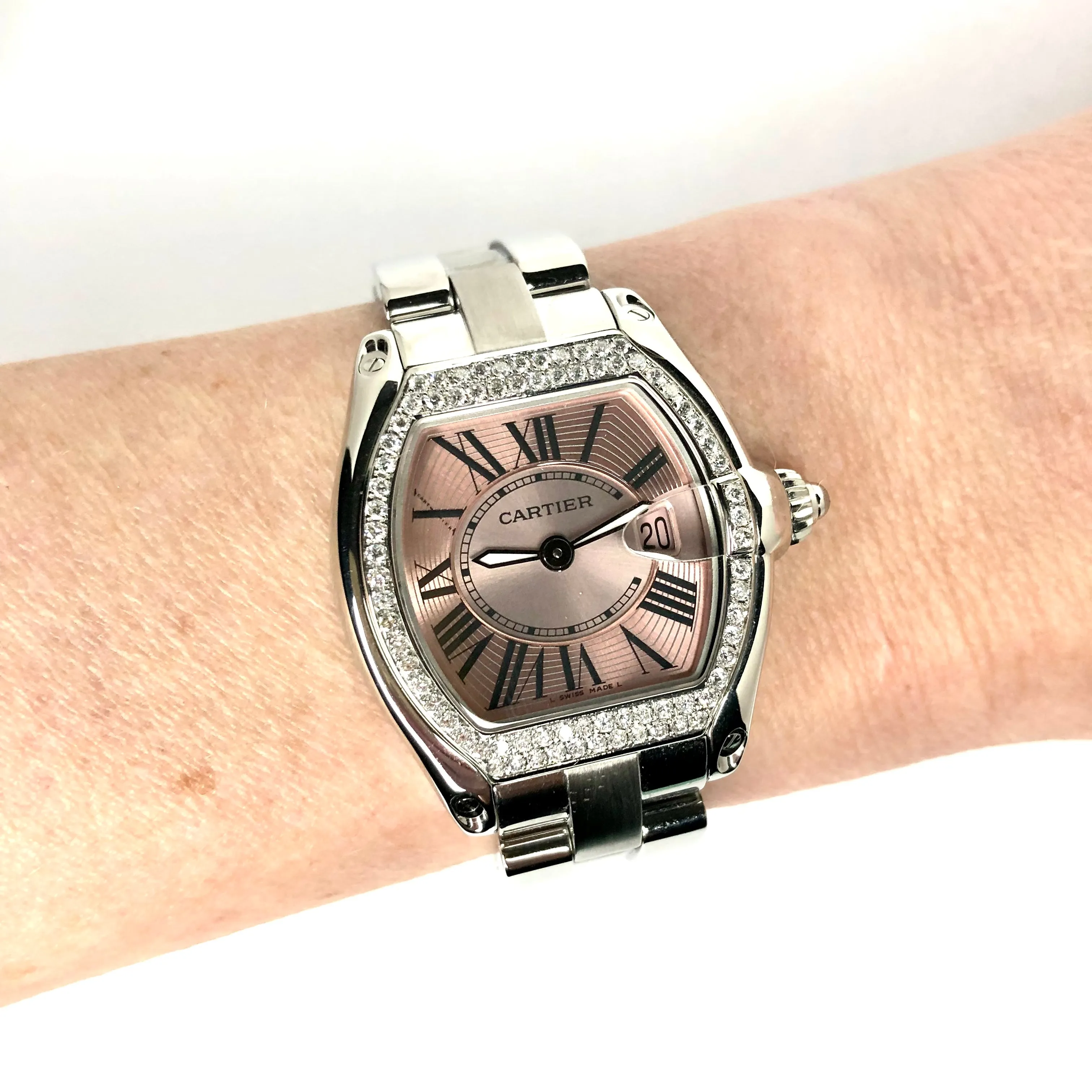 CARTIER ROADSTER Quartz 31mm Steel 0.75TCW DIAMOND Watch