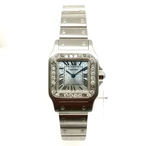 CARTIER SANTOS GALBEE 24mm Quartz Steel 0.65TCW Watch NEW Model