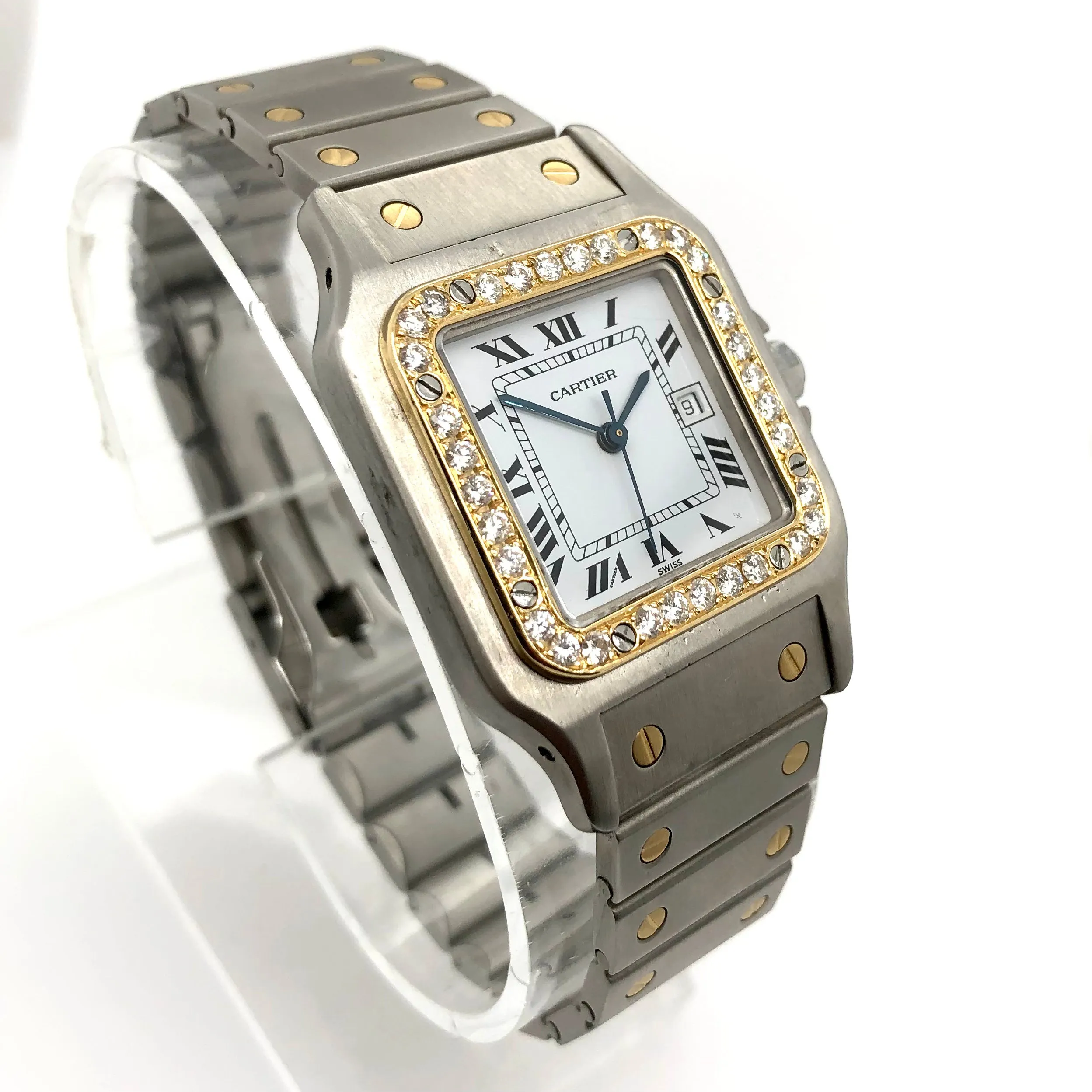 CARTIER SANTOS GALBEE 29mm Automatic 2 Tone 0.94TCW DIAMOND Watch