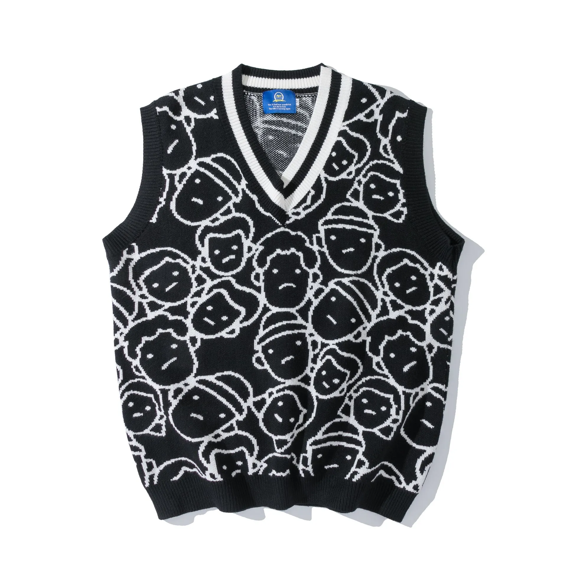 Couple Printing Sleeveless Sweater Men