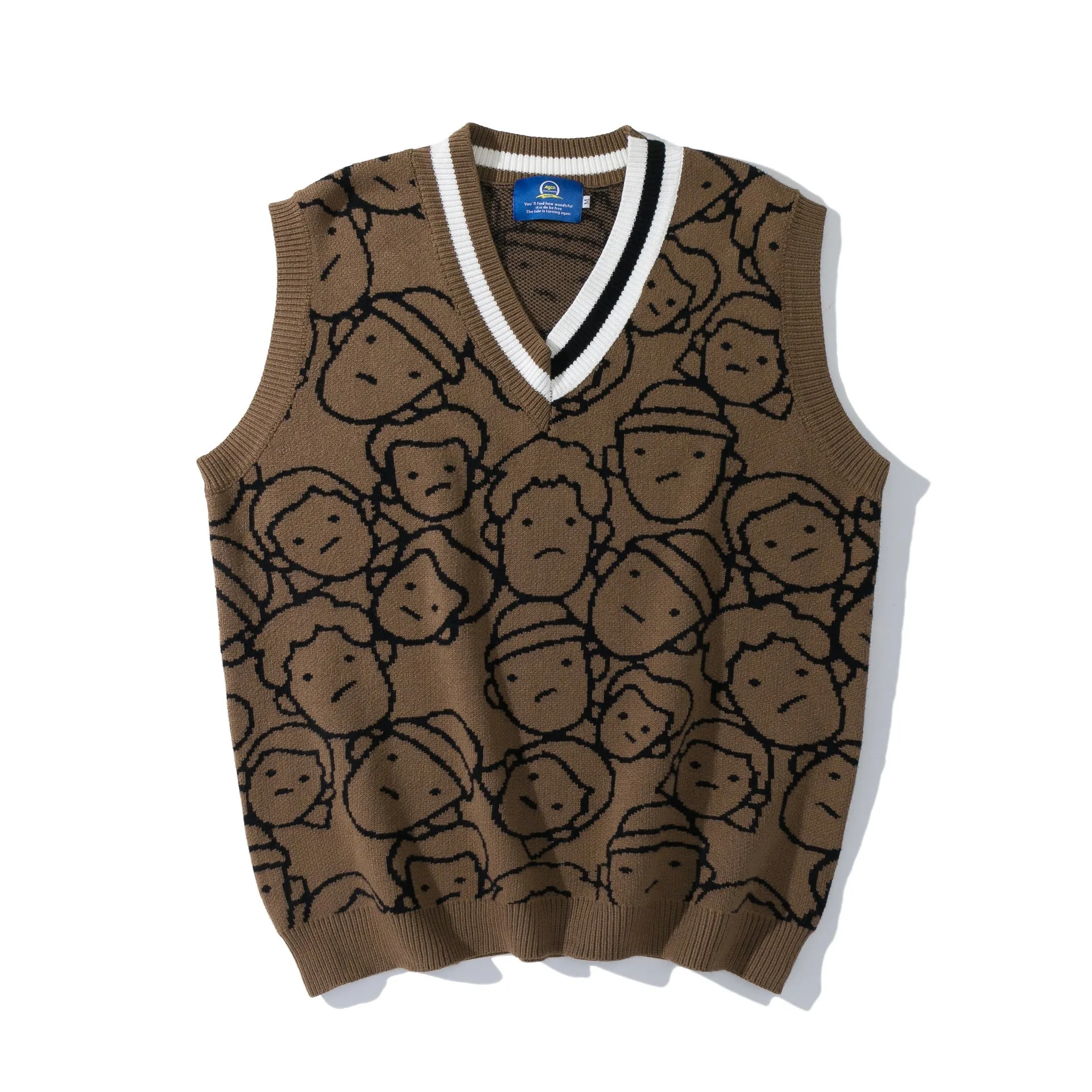 Couple Printing Sleeveless Sweater Men