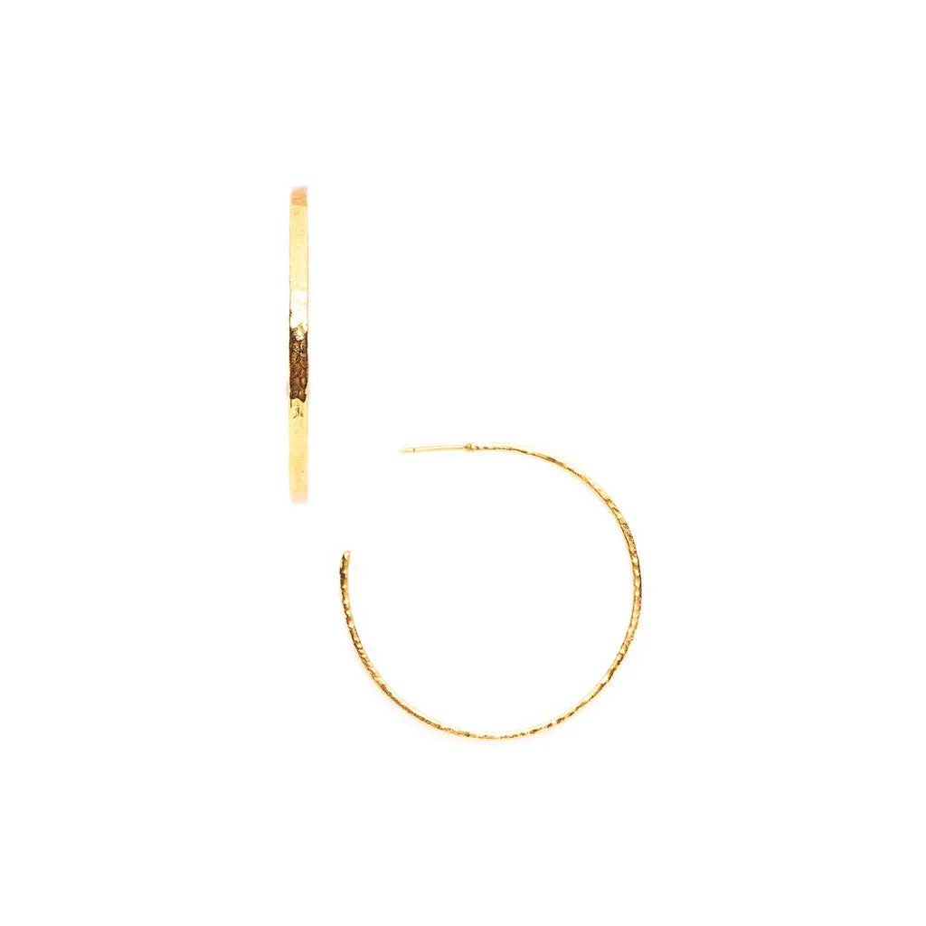 Crescent Gold Medium Hoop Earrings by Julie Vos