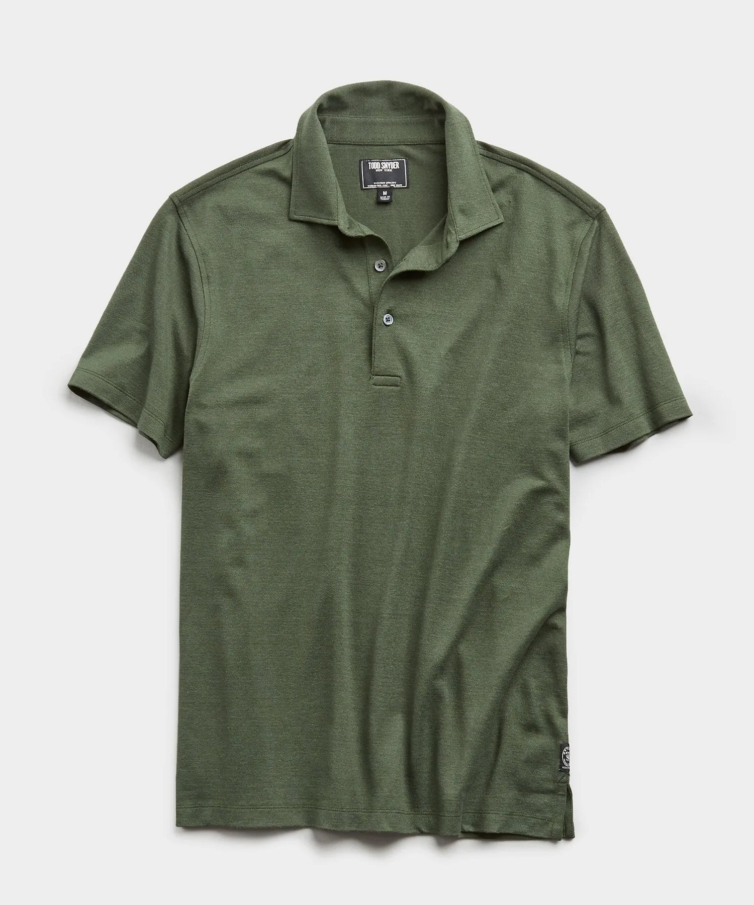 Fine Pique Polo in Olive