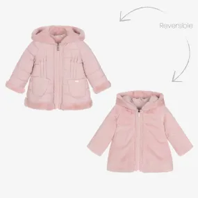 Girls Pink Reversible Coat