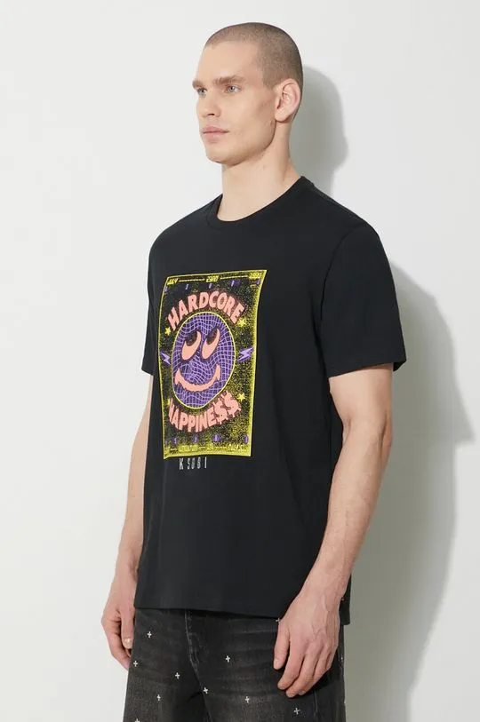 KSUBI cotton t-shirt hardcore kash ss tee men’s black color MPS24TE004