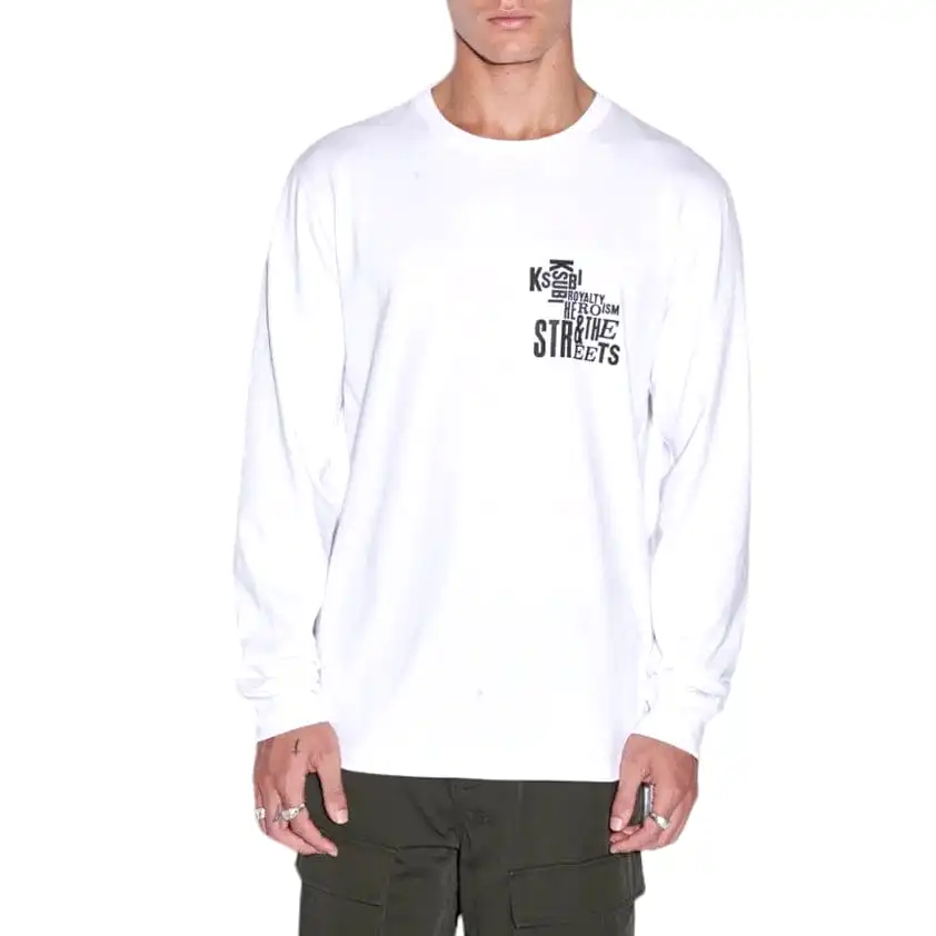 Ksubi Graff Kash Long Sleeve Tee (Tru White) MFA23TE013