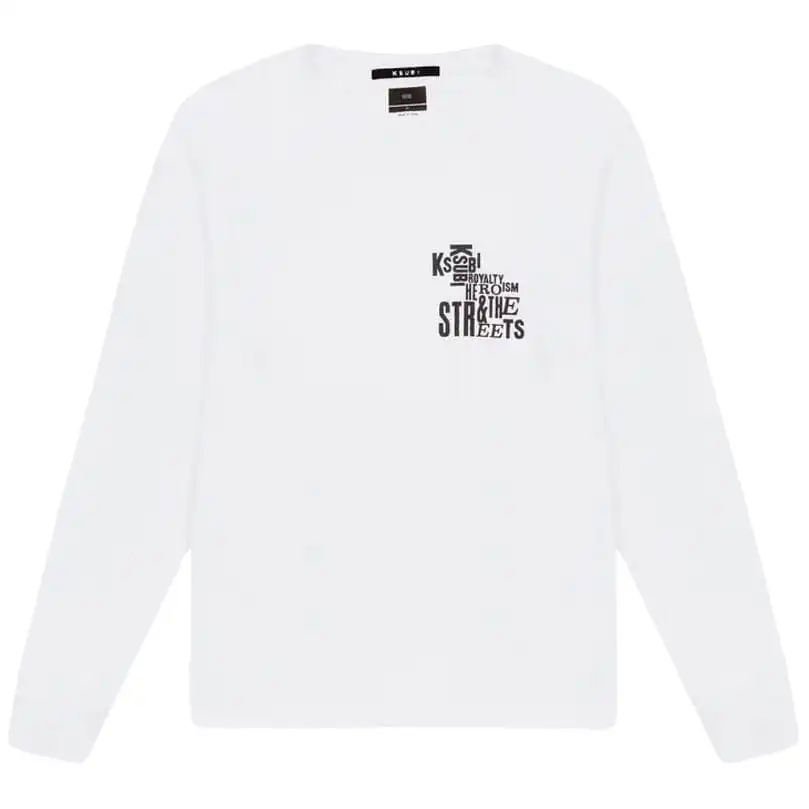 Ksubi Graff Kash Long Sleeve Tee (Tru White) MFA23TE013