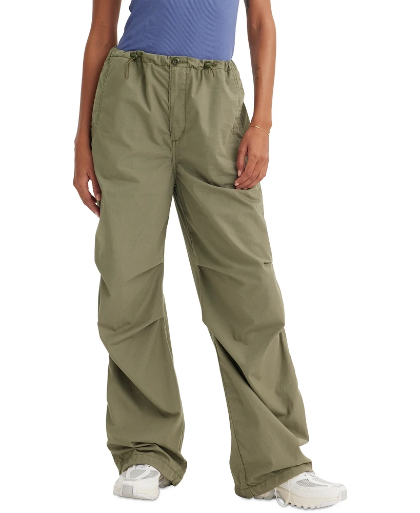 Macy's Levi's Women's Solid Drawstring-Waist Cotton Parachute Pants