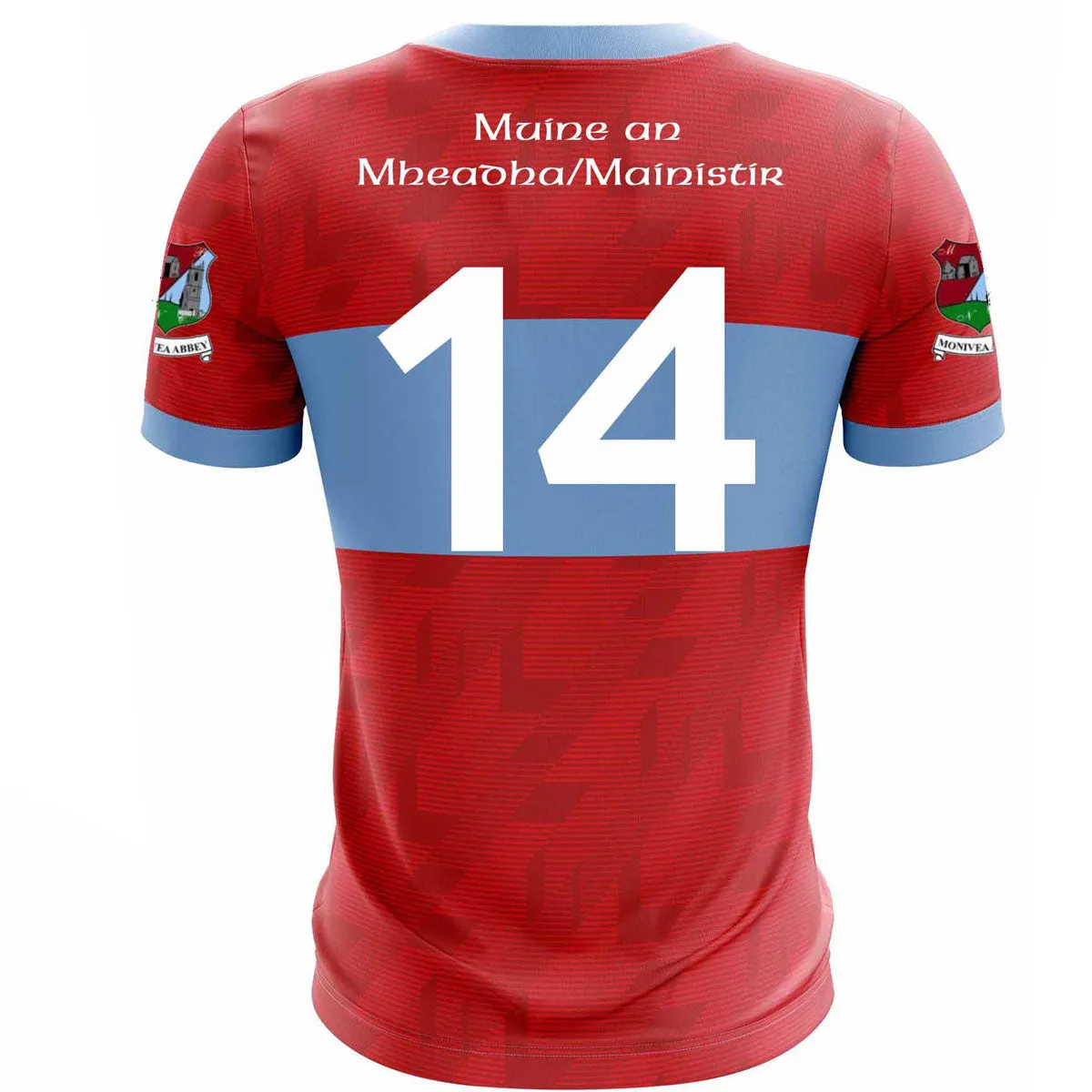 Mc Keever Monivea Abbey GAA Numbered Playing Jersey - Womens - Red/Sky