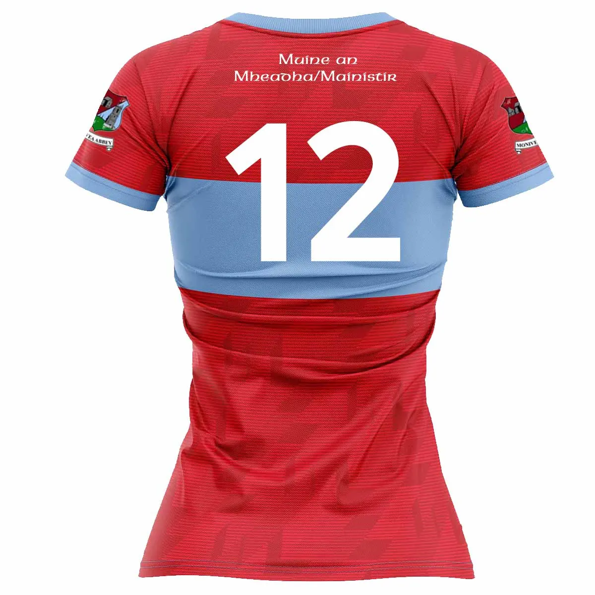 Mc Keever Monivea Abbey LGFA Numbered Playing Jersey - Womens - Red/Sky